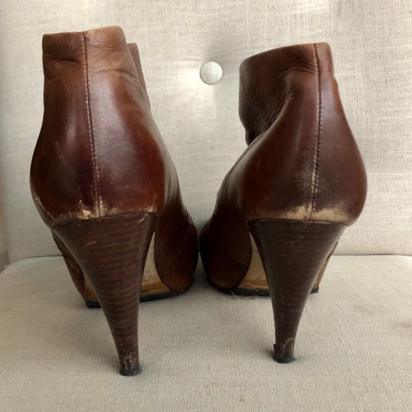 Aldo Leather Brown Booties, 4” Heel, GUC - Picture 6 of 12